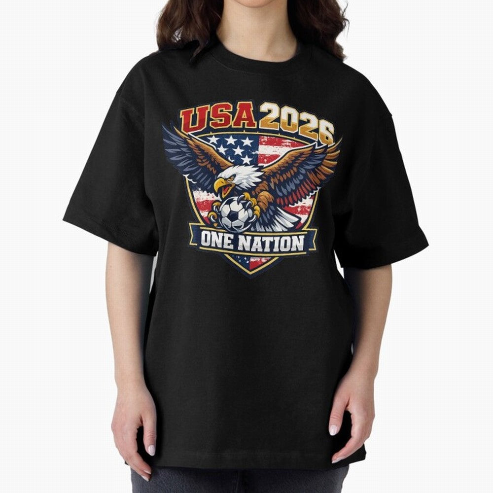 USA Canada Mexico Soccer Cup Oversized T-Shirt Bring Retro Soccer Energy to the FIFA World Cup 2026 Journey through Messi, Neymar and Mbappe Highlights, Argentina and Brazil Pride, Fan Favorite Moments, National Team Passion, Big Match Drama and
