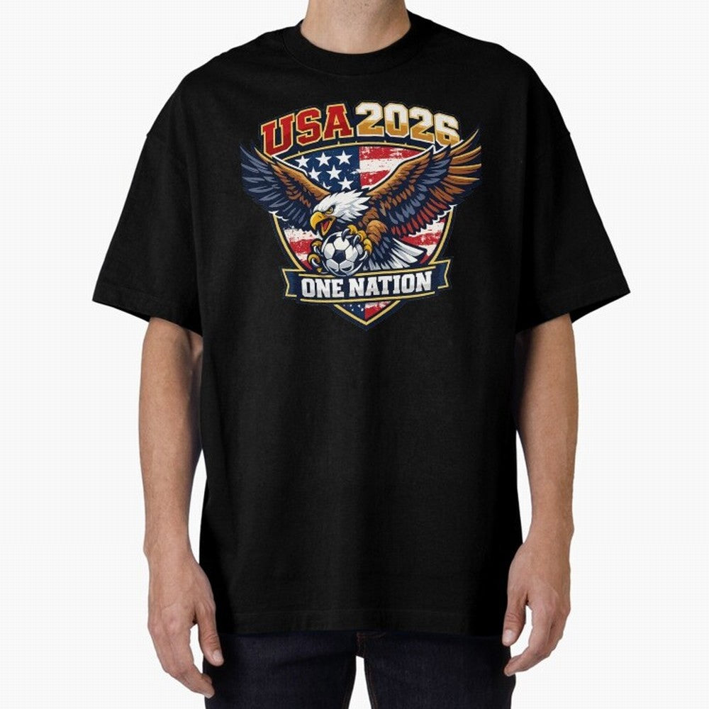 USA Canada Mexico Soccer Cup Oversized T-Shirt Bring Retro Soccer Energy to the FIFA World Cup 2026 Journey through Messi, Neymar and Mbappe Highlights, Argentina and Brazil Pride, Fan Favorite Moments, National Team Passion, Big Match Drama and