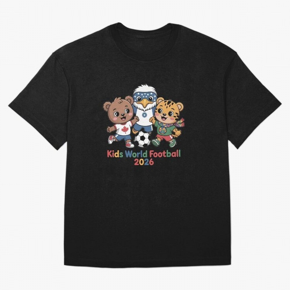 Kids World Football Friends 2026 ¨C Cute Cartoon Soccer Characters for Children Oversized T-Shirt Relive Legendary Nights from Match Day Hype around FIFA World Cup 2026 Group Stage, Messi, Germany, Fan Favorite Moments, National Team Passion, Big