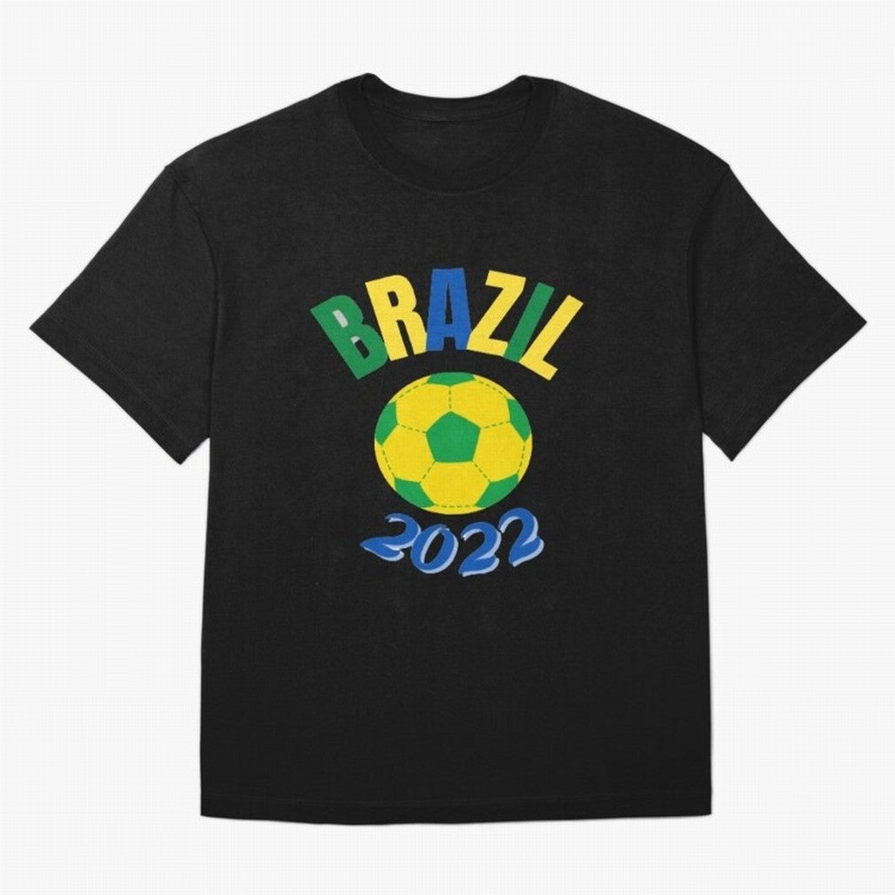 Brazil FIFA world cup 2022 T shirt Oversized T-Shirt Back the Journey through FIFA World Cup 2026 for Fans of Messi, Neymar and Mbappe and Germany, Bringing Tournament Hype, Historic Matchups, Family Viewing Parties and Global Sports Pride; Perfect