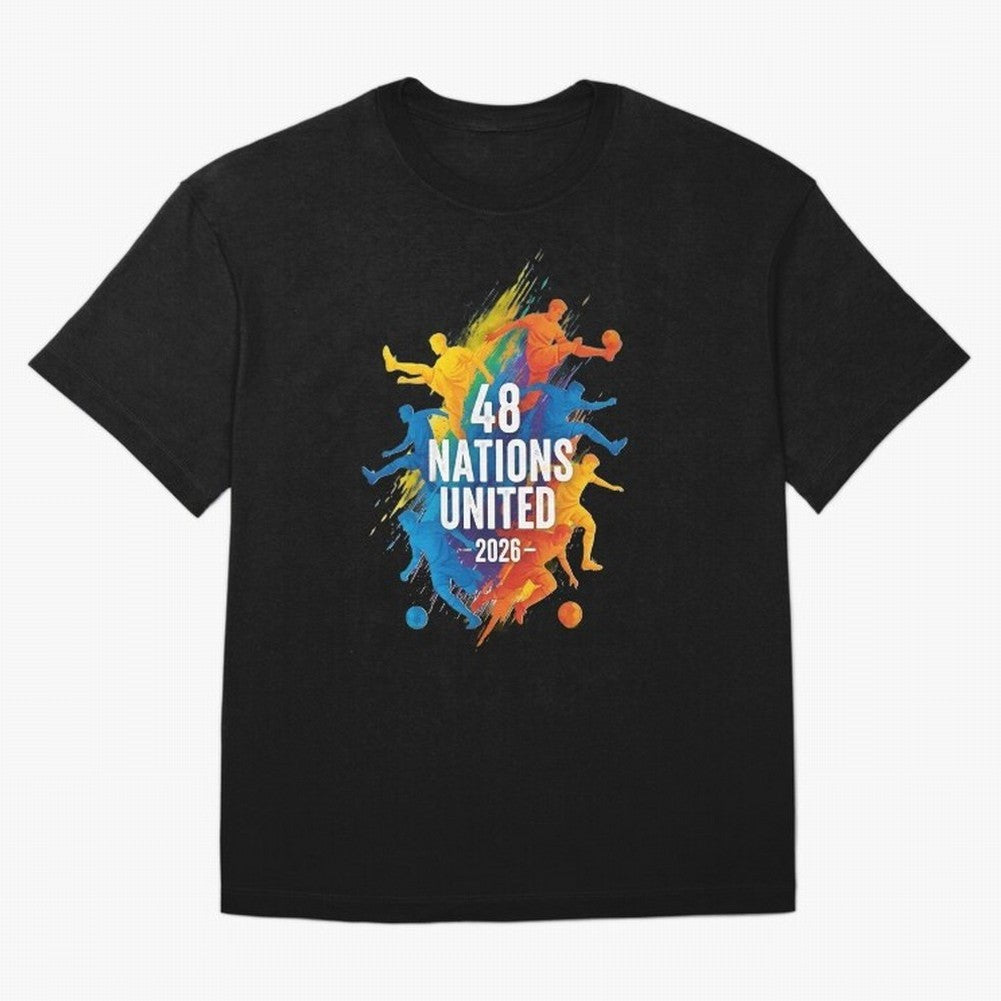 The Unity of World Football Oversized T-Shirt Support FIFA World Cup 2026 Celebrating CR7 and Messi, Brazil, Portugal and Argentina Energy, Worldwide Fan Energy, Dramatic Goals, Stadium Lights and Championship Celebrations; Ideal for Passionate