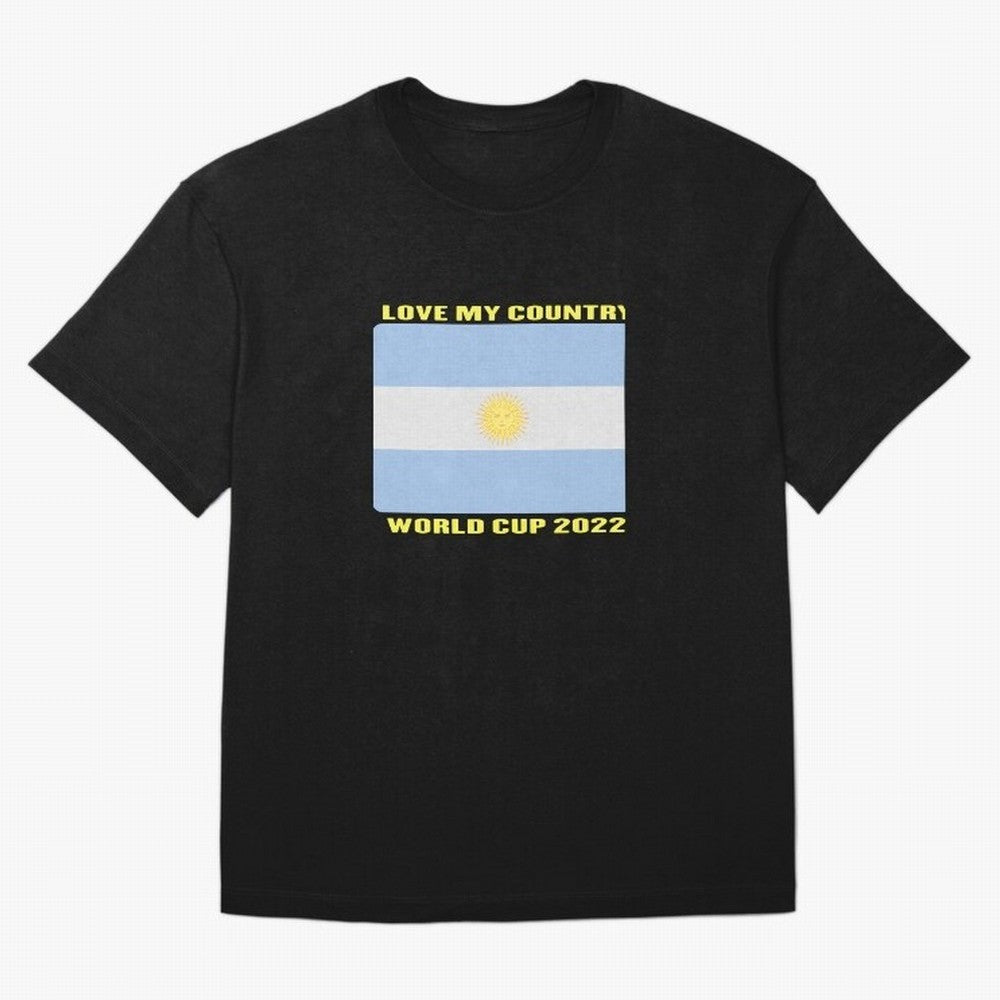 I Love My Country Argentina World Cup 2022 Oversized T-Shirt Bring Match Day Fire to the FIFA World Cup 2026 USA Canada Mexico Journey through Cristiano Ronaldo, Haaland and CR7 Highlights, Netherlands Pride, Soccer Culture, Superstar Moments,