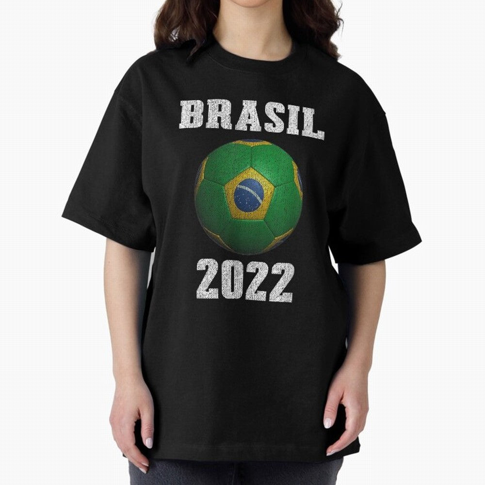 Brasil Flag Soccer Jersey Football Graphic Design T-Shirt Oversized T-Shirt Make Every Match About Match Day Hype around FIFA World Cup 2026, CR7 and Messi, England and Germany, Match Day Excitement, Supporter Culture, Golden Goals and Global