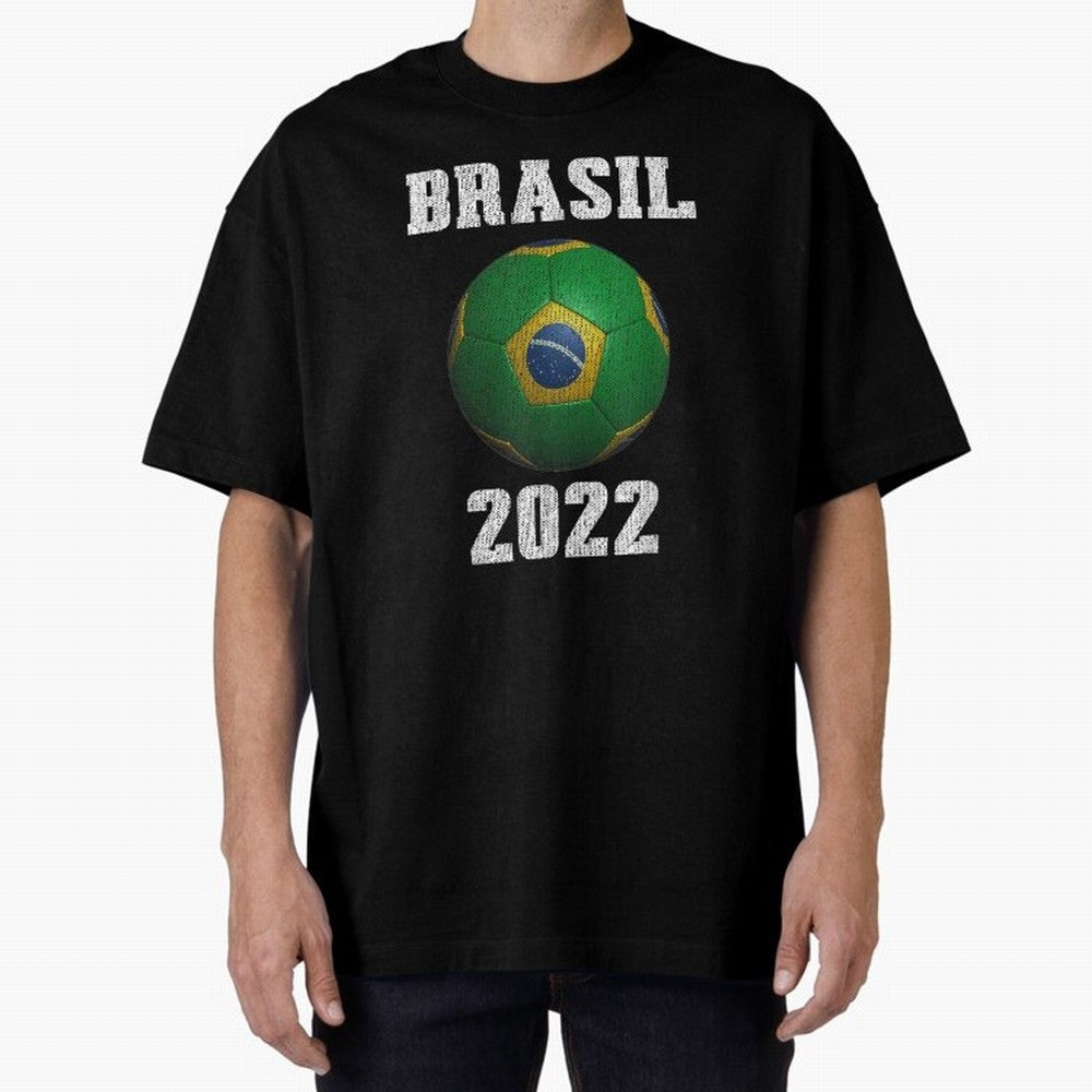 Brasil Flag Soccer Jersey Football Graphic Design T-Shirt Oversized T-Shirt Make Every Match About Match Day Hype around FIFA World Cup 2026, CR7 and Messi, England and Germany, Match Day Excitement, Supporter Culture, Golden Goals and Global