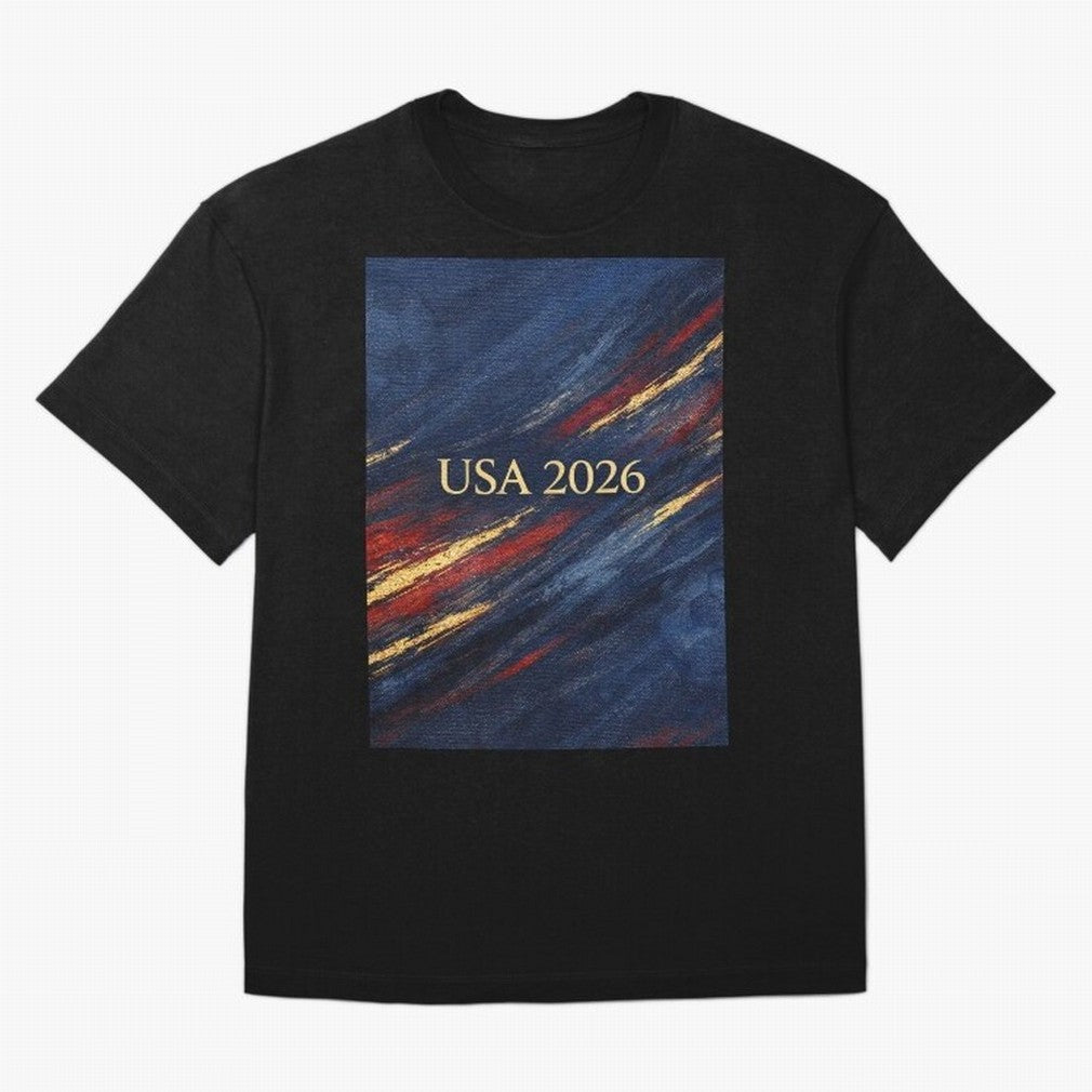 Elevated USA 2026 Soccer Oversized T-Shirt Bring Supporter Culture to FIFA World Cup 2026 USA Canada Mexico for Fans of Neymar, Haaland and Cristiano Ronaldo and Argentina and Brazil, Bringing Retro Football Energy, Iconic Rivalries, Trophy Chase