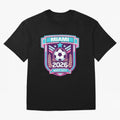 Miami 2026 Host City Emblem Welcoming the World Cup Oversized T-Shirt Share the Excitement of FIFA World Cup 2026 USA Canada Mexico with Messi, Neymar and Mbappe, Argentina Energy, Supporter Pride, Iconic Celebrations, Legendary Names and Global
