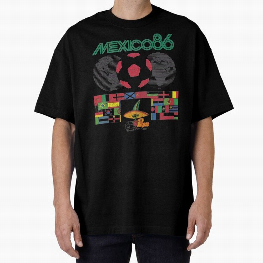 MEXICO-86-WORLD-CUP-T-SHIRT Oversized T-Shirt Celebrate Soccer Greatness during the FIFA World Cup 2026 USA Canada Mexico Journey through Cristiano Ronaldo Highlights, France and Portugal Pride, Classic Soccer Heritage, Championship Pressure, Fan