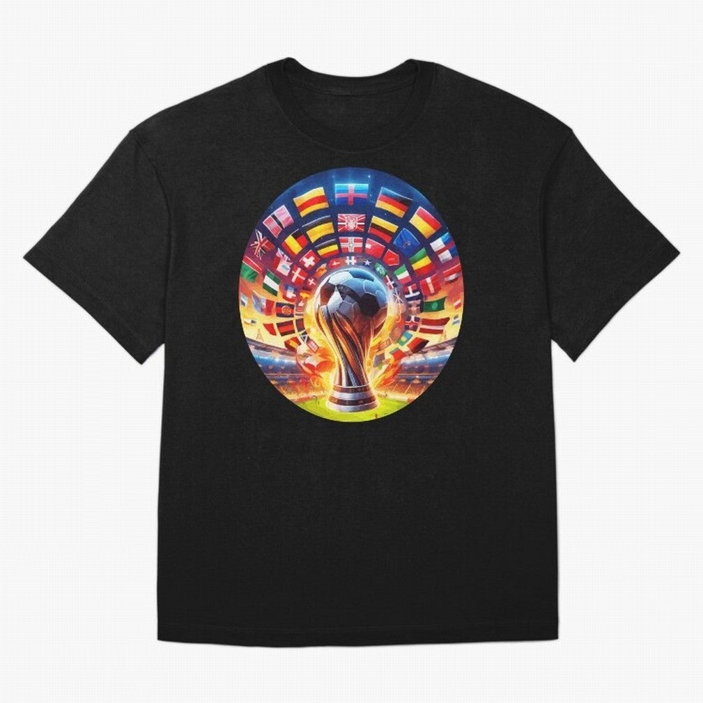 Global Football Fever (The Road to Victory) Oversized T-Shirt Follow the Road to FIFA World Cup 2026 USA Canada Mexico Spirit, with Brazil, Mbappe, Football Passion, Legendary Performances, Festival Vibes and Supporter Community; Great for Watch