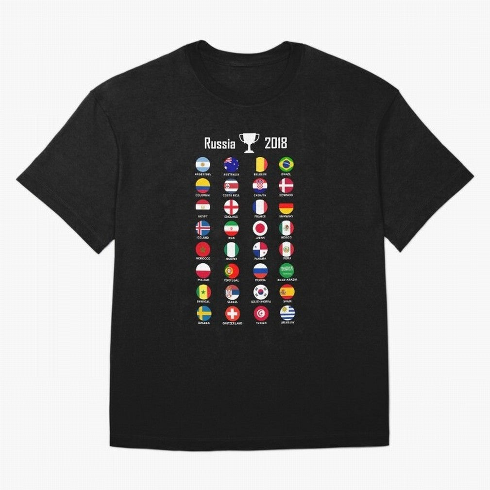 Russia 2018 Football Soccer Championship Oversized T-Shirt Remember FIFA World Cup 2026 Group Stage for Fans of Cristiano Ronaldo, Haaland and CR7 and Argentina, Bringing Stadium Memories, Football Loyalty, International Chants and Championship