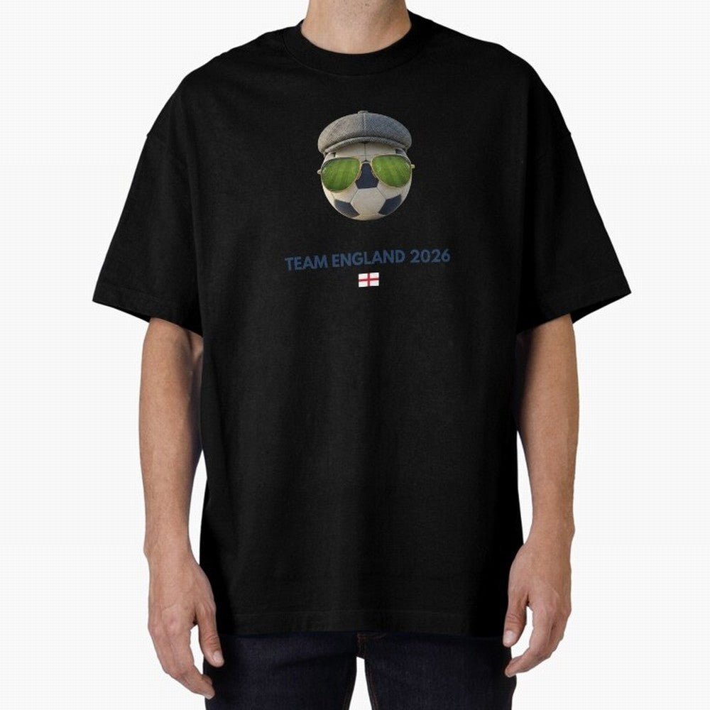 Football Fan Gear: Team England 2026 Oversized T-Shirt Show Fan Pride Across FIFA World Cup 2026 Filled with Cristiano Ronaldo, Haaland and CR7, England, France and Netherlands Energy, Championship Spirit, Famous Goals, Roaring Crowds and
