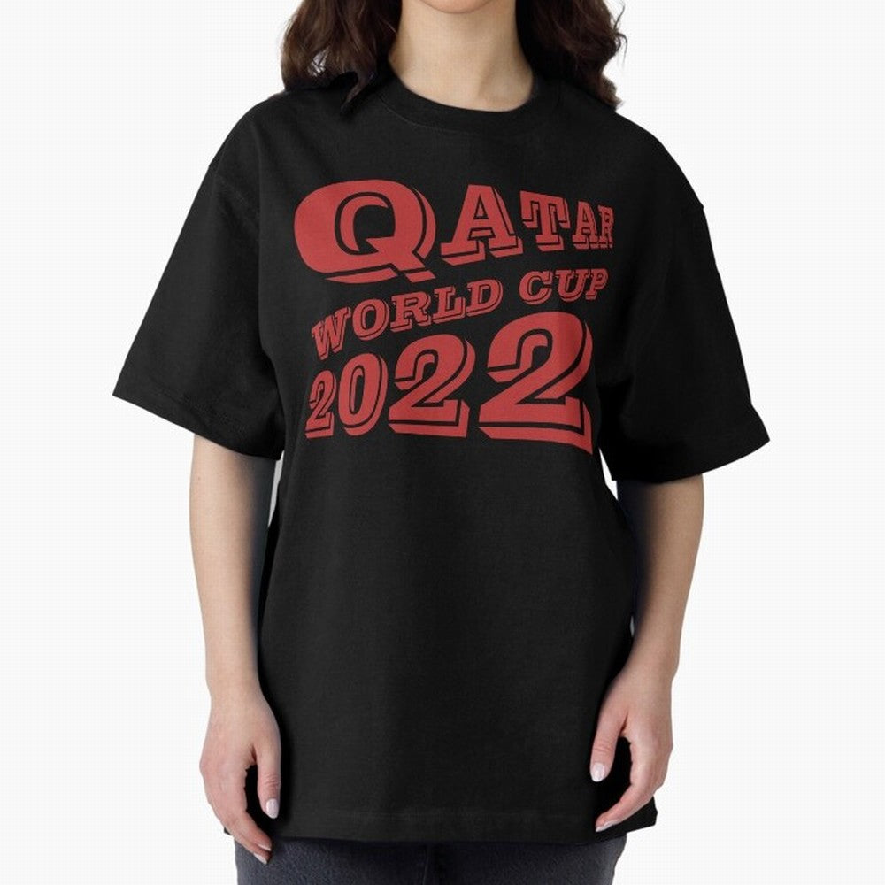 Qatar World Cup 2022 Oversized T-Shirt Celebrate FIFA World Cup 2026 Spirit, Inspired by Argentina, France and Brazil, Neymar, Global Supporter Spirit, Legendary Goals, National Colors and Tournament Celebration; Ideal for Passionate Fans Who Love