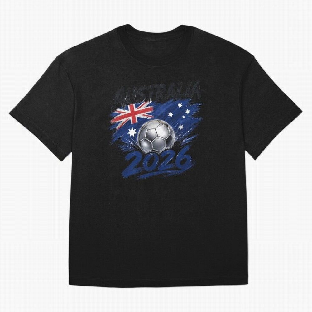 Australia Soccer 2026: Grunge Flag & Football Pride Oversized T-Shirt Carry National Pride through FIFA World Cup 2026 USA Canada Mexico Spirit, Driven by Spain, Neymar, Haaland and Cristiano Ronaldo, Stadium Memories, Football Loyalty,