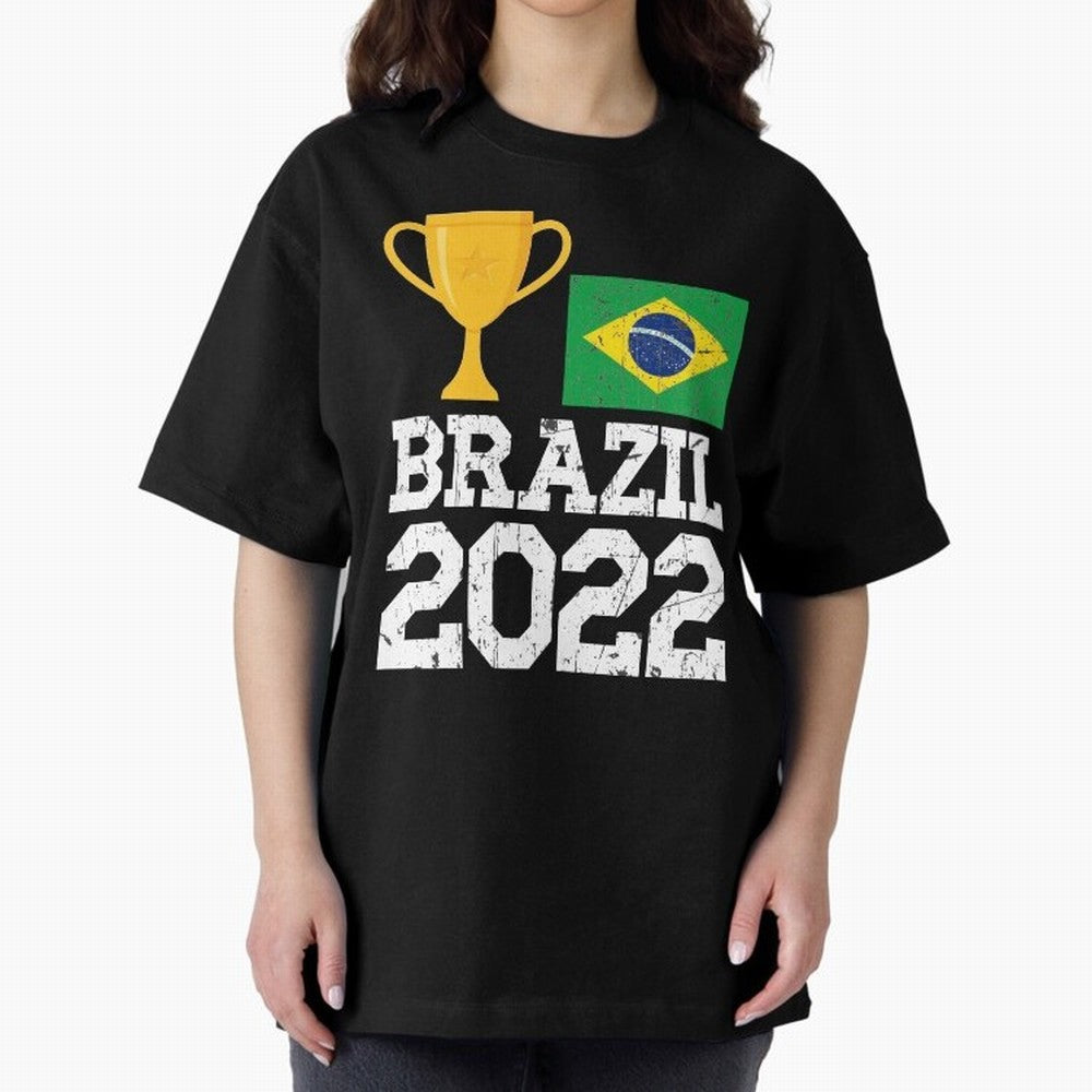 Brazil Soccer Team Fan Football Brazilian Flag 2022 T-Shirt - Brazil T shirt Soccer - Brazil Flag Vintage - Brazilian Oversized T-Shirt Join Supporters Worldwide for the FIFA World Cup 2026 Journey through Haaland and Mbappe Highlights, Brazil,