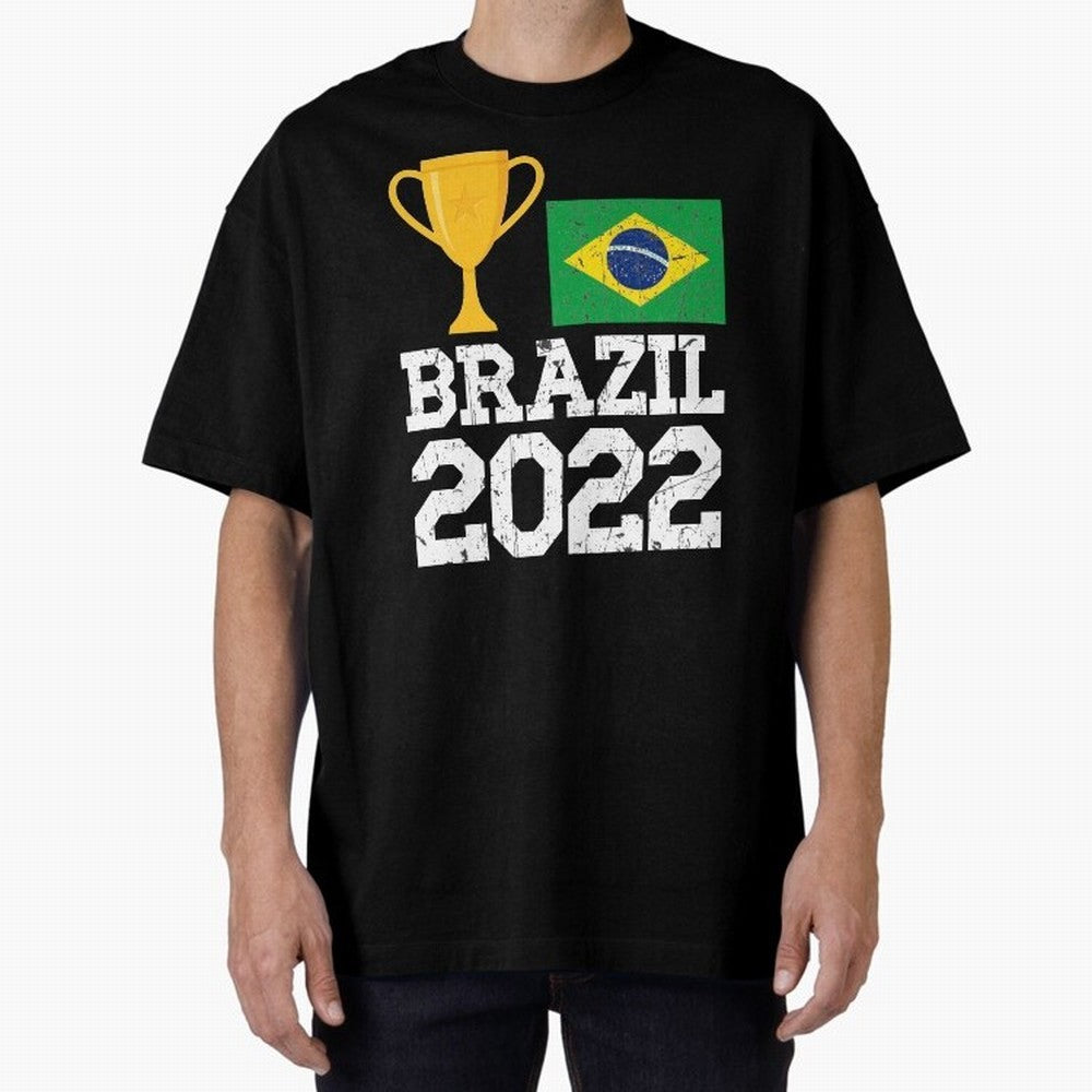 Brazil Soccer Team Fan Football Brazilian Flag 2022 T-Shirt - Brazil T shirt Soccer - Brazil Flag Vintage - Brazilian Oversized T-Shirt Join Supporters Worldwide for the FIFA World Cup 2026 Journey through Haaland and Mbappe Highlights, Brazil,