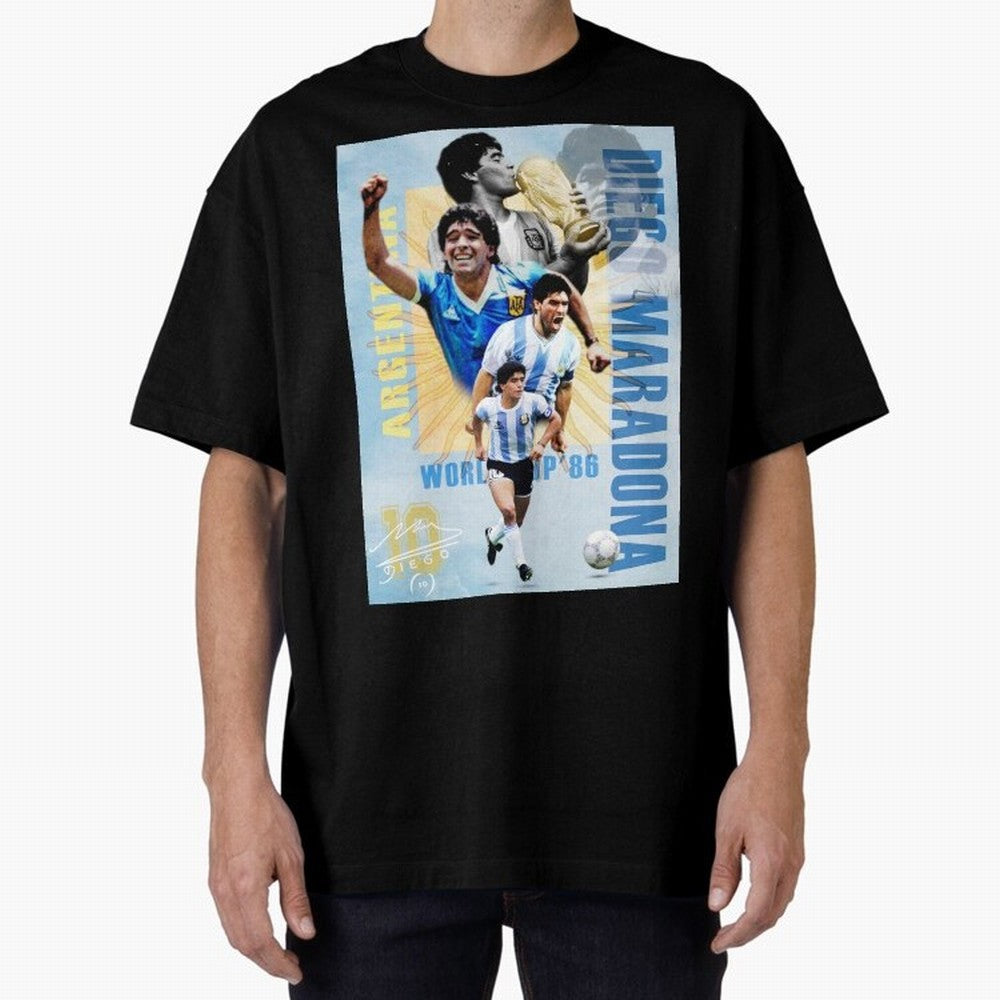 Diego Maradona Argentina Poster - Iconic World Cup Legend Art Print Oversized T-Shirt Bring Match Day Fire to FIFA World Cup 2026 for Fans of Neymar and Netherlands, Bringing Game Day Rituals, Football Legends, Country Pride and the Road to the