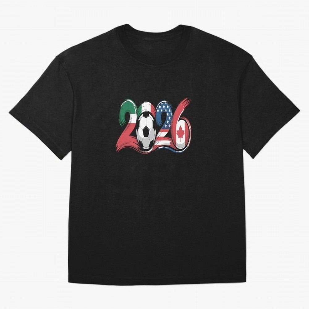 2026 Soccer Play Game Year Players Oversized T-Shirt Join FIFA World Cup 2026 USA Canada Mexico Connected to Haaland, Portugal, Spain and Germany Energy, Vintage Soccer Flavor, Modern Football Stars, National Flags and Final Night Emotion; Created