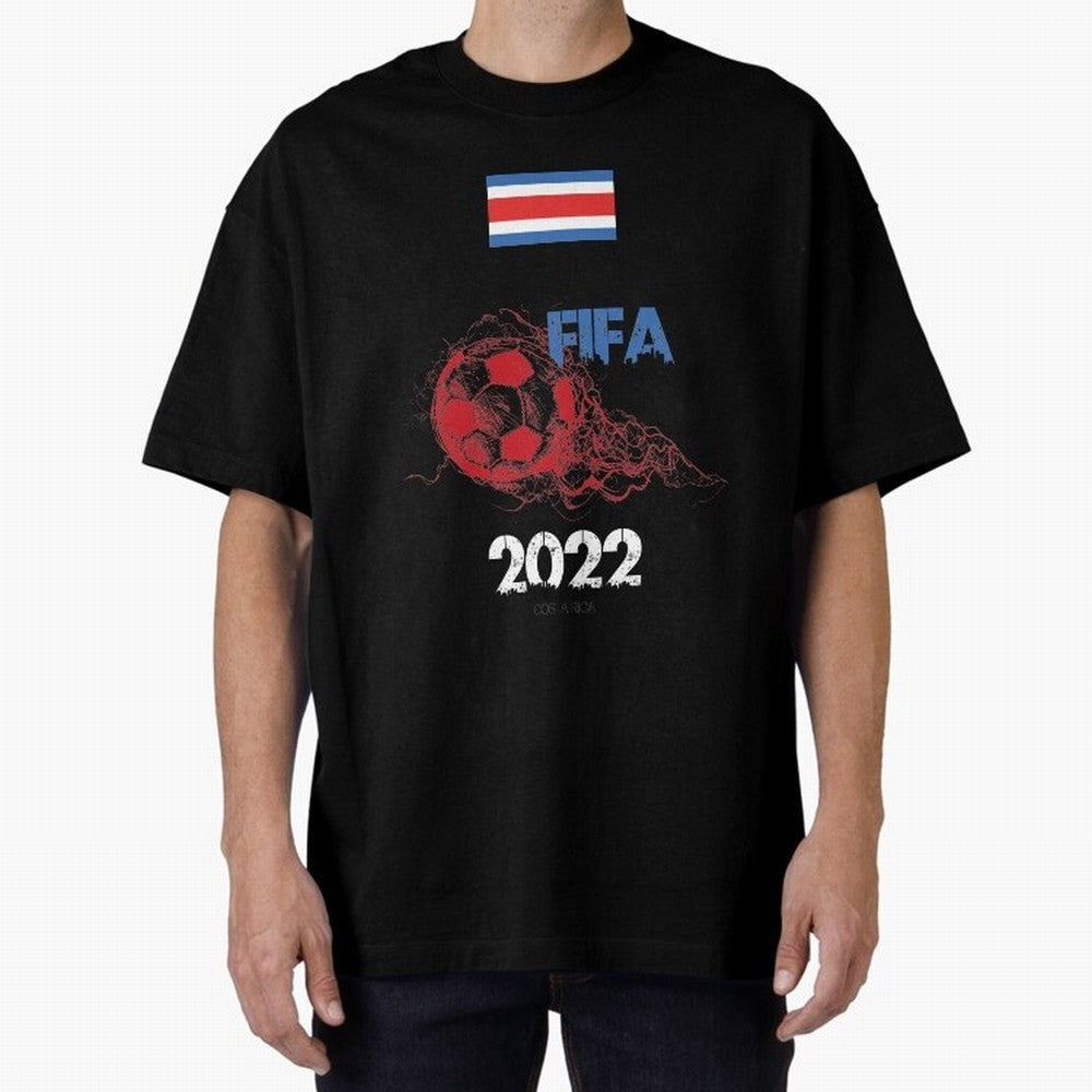 World Cup Qatar 2022 Costa Rica Oversized T-Shirt Carry Global Football Passion for FIFA World Cup 2026, with Messi and Cristiano Ronaldo, France, Global Supporter Spirit, Legendary Goals, National Colors and Tournament Celebration; Ideal for