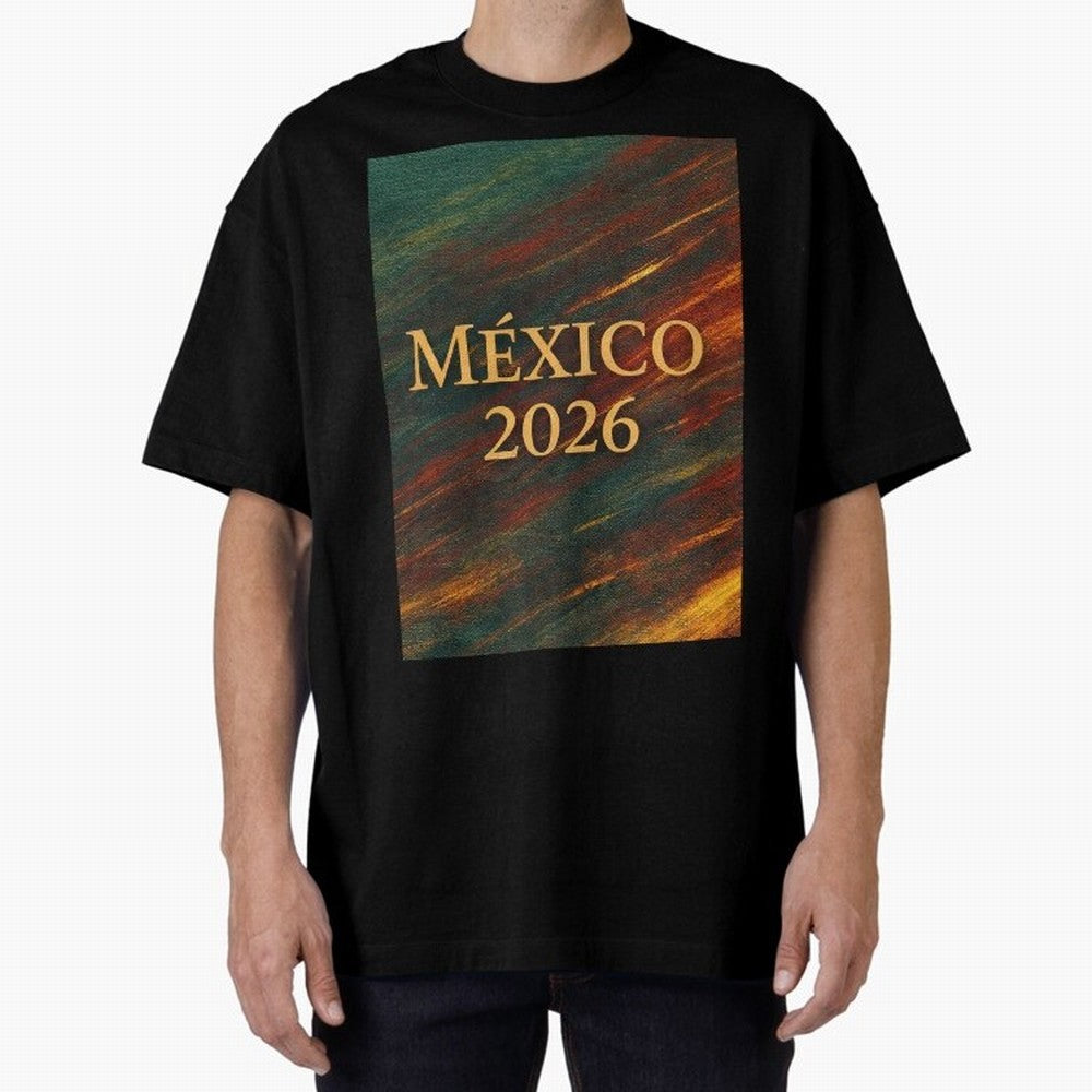 Mexico 2026 Arc of Color - Elegant and Luxury Design for Soccer Fans Oversized T-Shirt Celebrate Unforgettable Nights in FIFA World Cup 2026 Spirit, Built around Argentina and Brazil, Neymar, Haaland and Cristiano Ronaldo, Tournament Hype, Historic