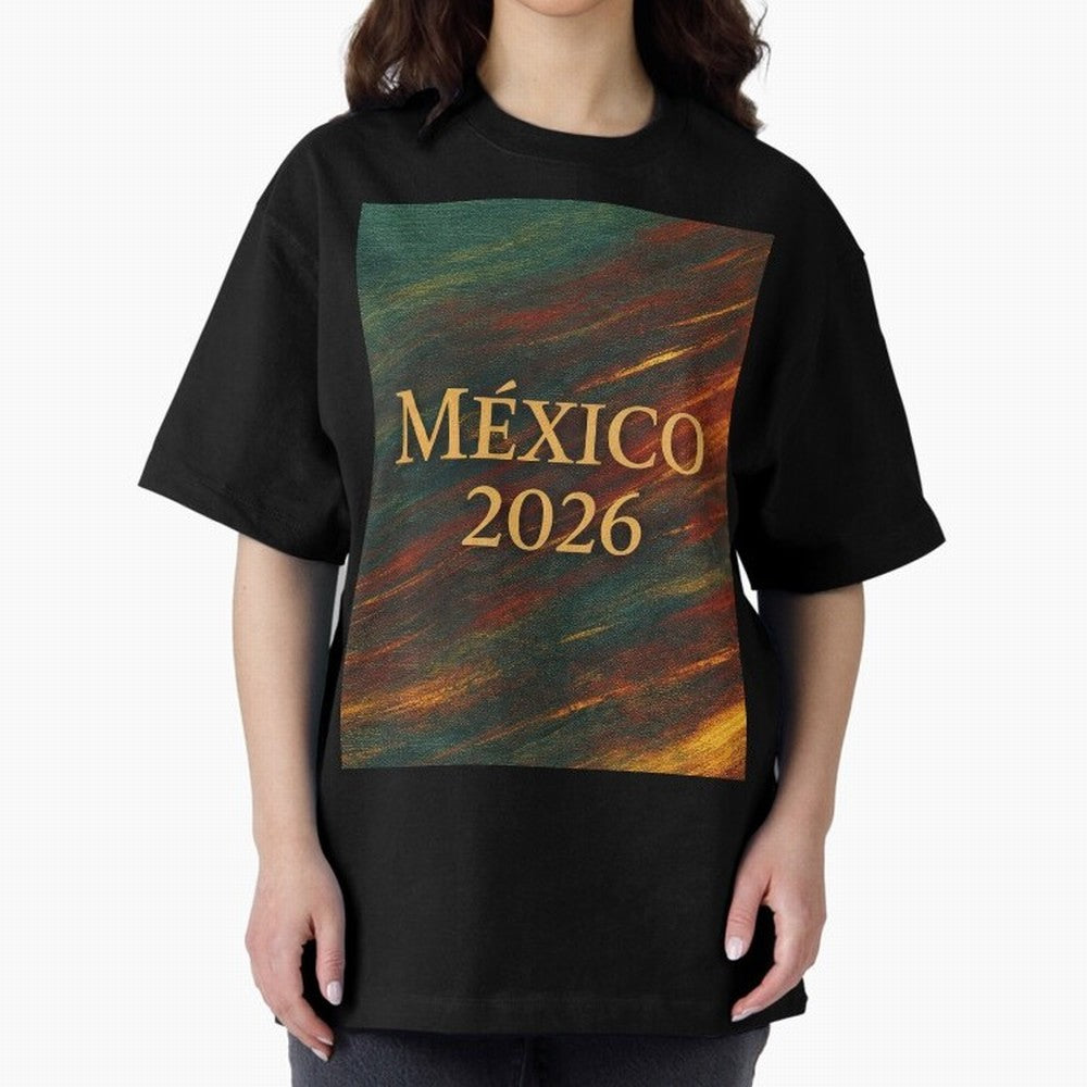 Mexico 2026 Arc of Color - Elegant and Luxury Design for Soccer Fans Oversized T-Shirt Celebrate Unforgettable Nights in FIFA World Cup 2026 Spirit, Built around Argentina and Brazil, Neymar, Haaland and Cristiano Ronaldo, Tournament Hype, Historic