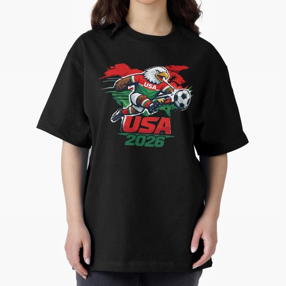USA Canada Mexico Soccer Cup Oversized T-Shirt Spotlight FIFA World Cup 2026 for Fans of Messi, CR7 and Mbappe and Portugal, Bringing Global Supporter Spirit, Legendary Goals, National Colors and Tournament Celebration; Perfect for People Who Love