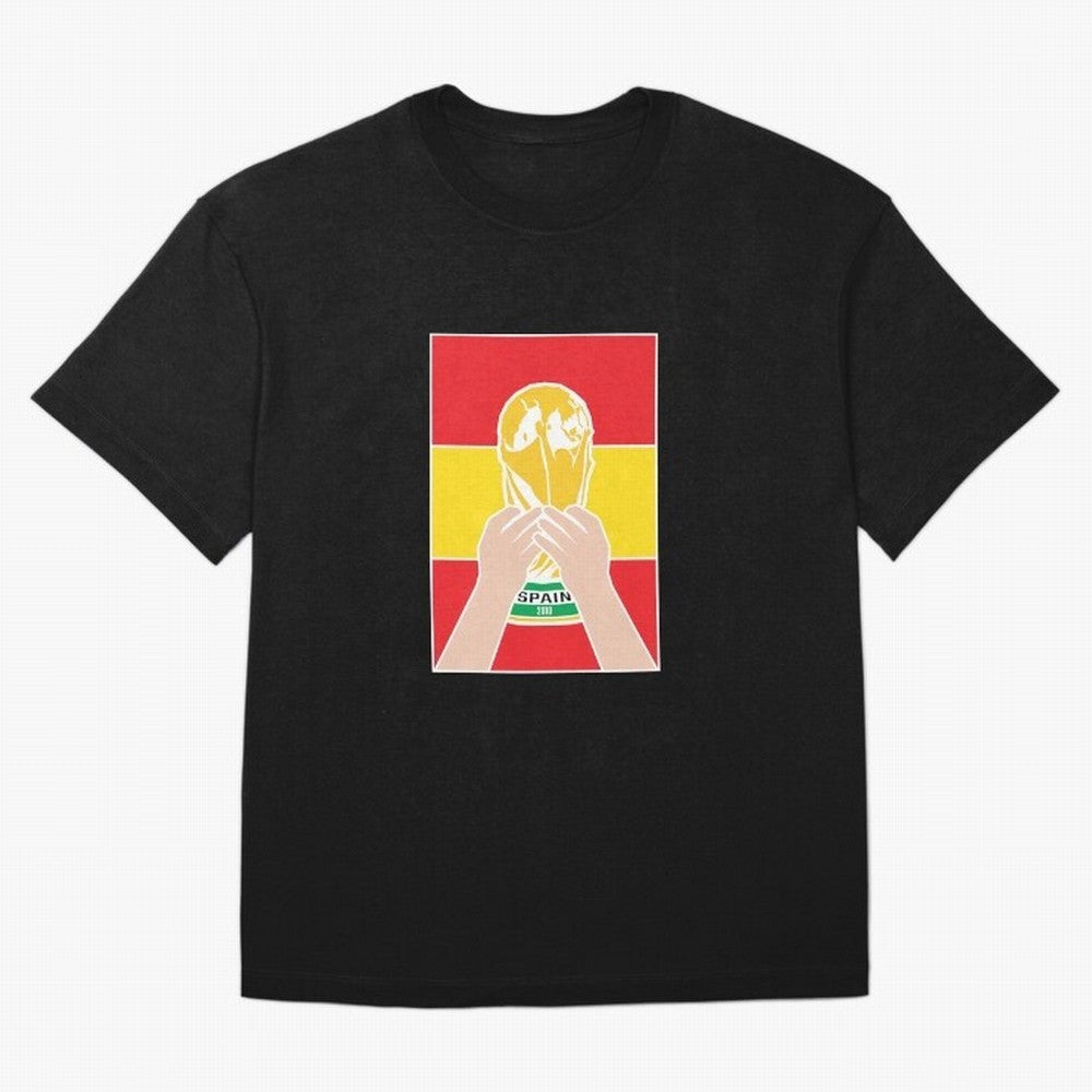 Champion Spain 2010 Oversized T-Shirt Support Global Football Passion for FIFA World Cup 2026 USA Canada Mexico, Highlighting Haaland, Spain and Netherlands, Retro Football Energy, Iconic Rivalries, Trophy Chase Drama and Stadium Atmosphere; Made