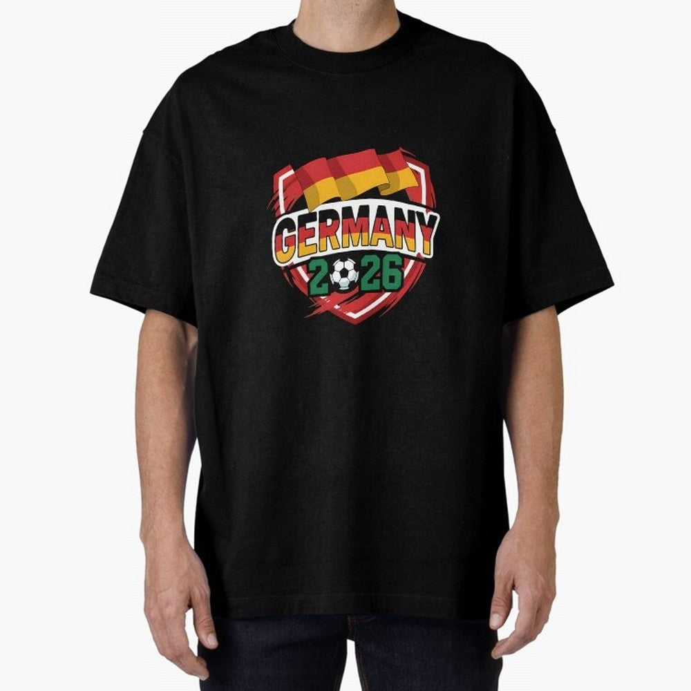 Germany World Cup 2026 Germany Football Oversized T-Shirt Show Support during the FIFA World Cup 2026 Group Stage Journey through Neymar Highlights, France Pride, Vintage Soccer Flavor, Modern Football Stars, National Flags and Final Night Emotion;