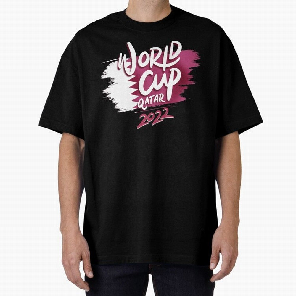 Qatar 2022 Oversized T-Shirt Enjoy Global Football Passion for FIFA World Cup 2026 USA Canada Mexico, Driven by Haaland, France and Portugal, Football Passion, Legendary Performances, Festival Vibes and Supporter Community; Ideal for Fans Who