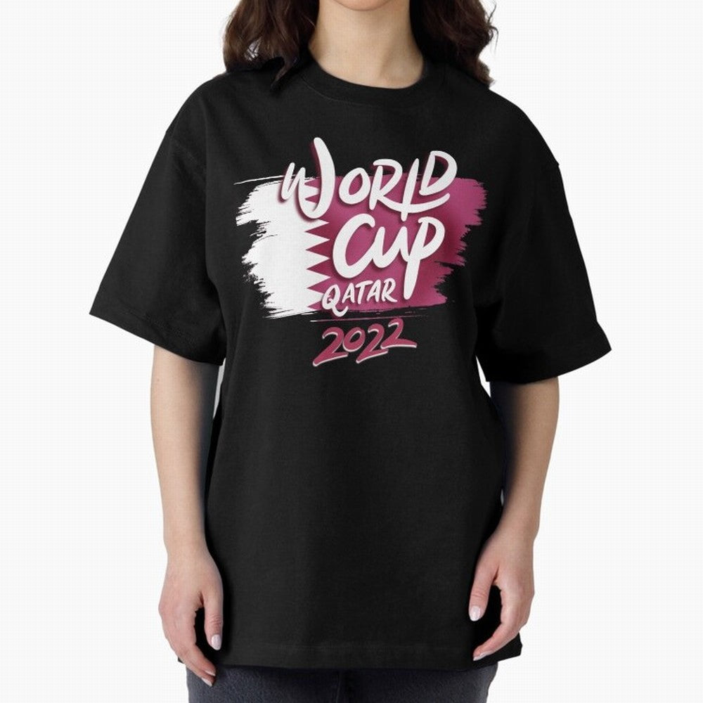 Qatar 2022 Oversized T-Shirt Enjoy Global Football Passion for FIFA World Cup 2026 USA Canada Mexico, Driven by Haaland, France and Portugal, Football Passion, Legendary Performances, Festival Vibes and Supporter Community; Ideal for Fans Who