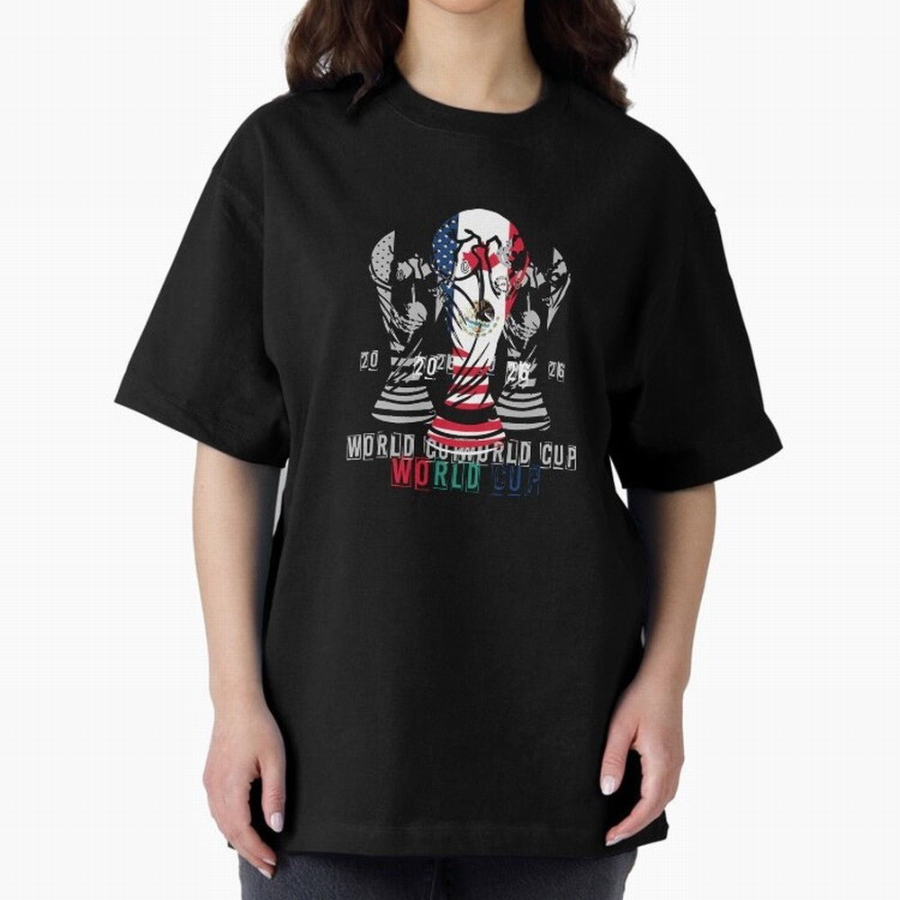 Fifa world cup 2026 USA - Mexico - canada T-Shirt_84601424 Oversized T-Shirt Step into FIFA World Cup 2026 Spirit, Centered on Argentina, France and Brazil, Messi and Cristiano Ronaldo, Goal Celebration Energy, Supporter Heritage, Football Icons