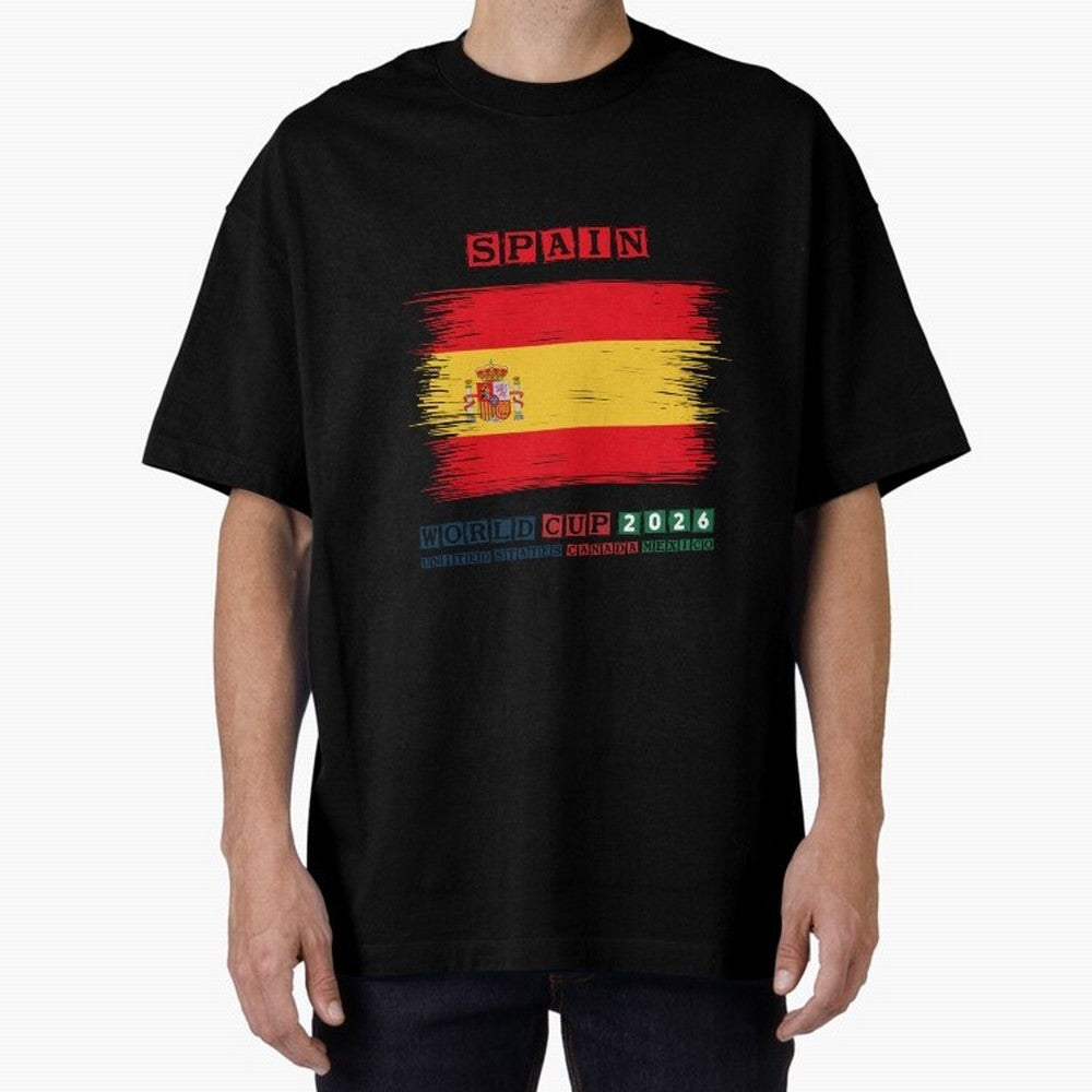 SPAIN WORLD CUP 2026 Oversized T-Shirt Create FIFA World Cup 2026 Group Stage for Fans of Neymar and Brazil, Portugal and Argentina, Bringing Classic Soccer Heritage, Championship Pressure, Fan Loyalty and International Pride; Ideal for Football