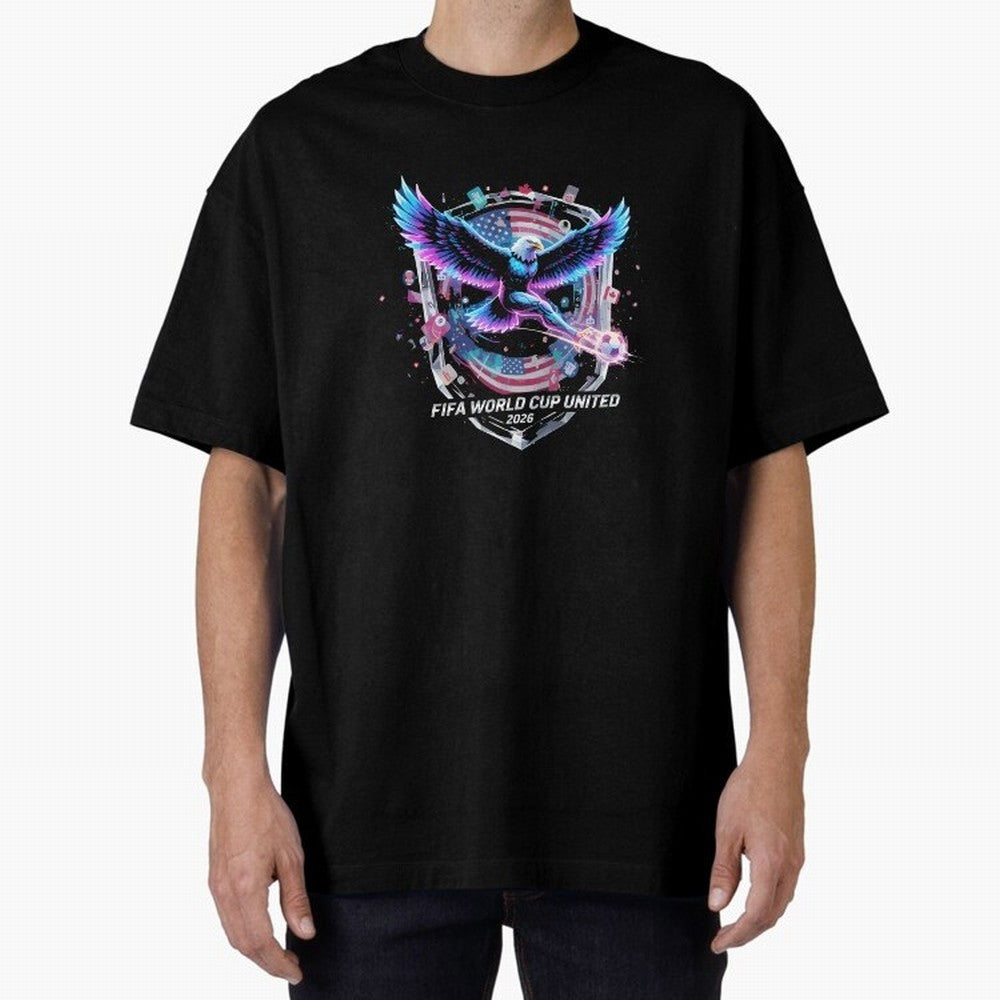FIFA World Cup 2026 United Eagle Soccer Art T-Shirt_86867742 Oversized T-Shirt Celebrate the Next Chapter of FIFA World Cup 2026 USA Canada Mexico Inspired by Messi, Neymar and Mbappe, Argentina, France and Brazil Energy, Sports Nostalgia,