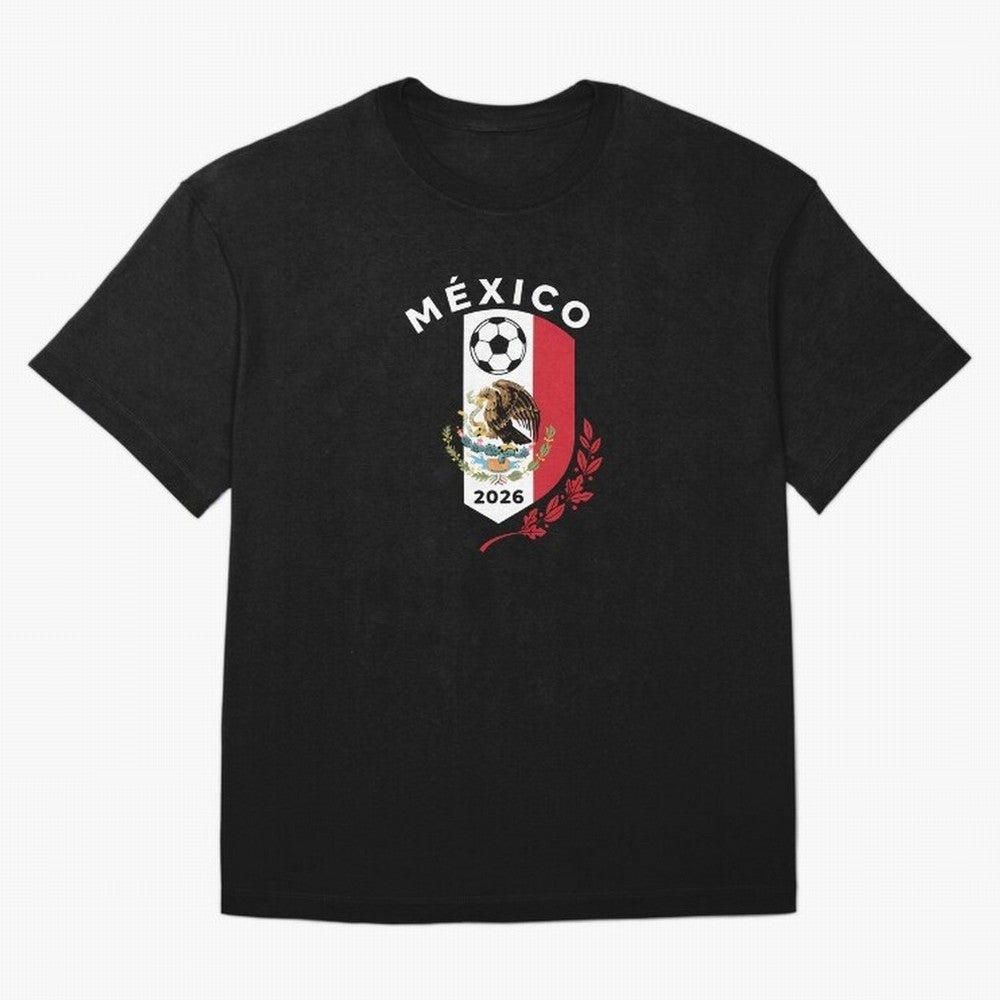 Mexico Emblem World Cup Soccer 2026 Football Crew T-Shirt_83050167 Oversized T-Shirt Fuel the FIFA World Cup 2026 Journey through Messi Highlights, Brazil Pride, Football History, Final Match Energy, Crowd Noise and Once in a Lifetime Moments;