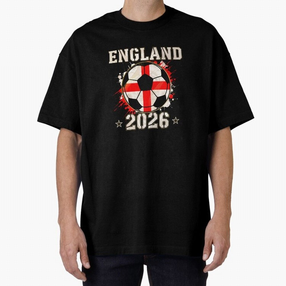 Front Print England Soccer World Cup 2026 - English Fan Gift T-Shirt_84562392 Oversized T-Shirt Celebrate Global Passion for FIFA World Cup 2026 Group Stage for Fans of CR7 and Spain, Bringing Tournament Hype, Historic Matchups, Family Viewing
