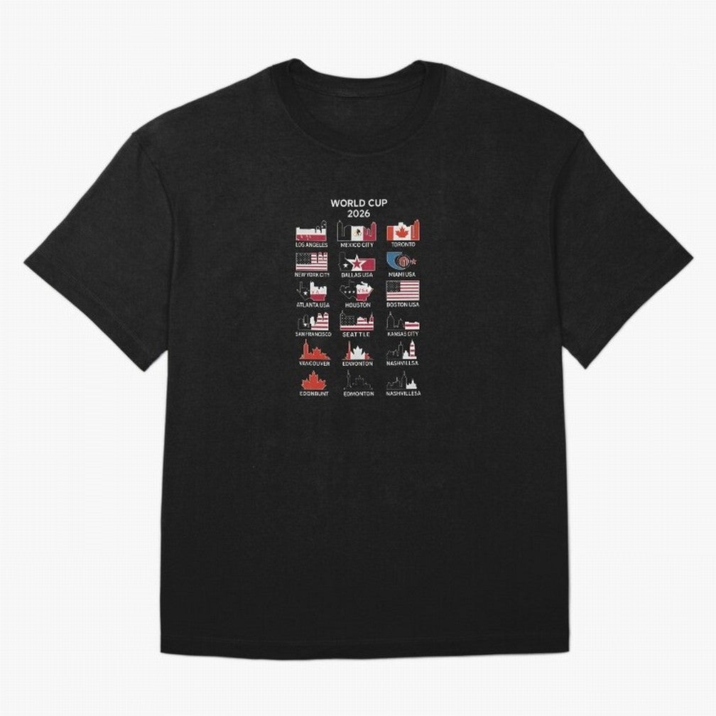 World Cup 2026 Host Cities T-Shirt_84292126 Oversized T-Shirt Celebrate Fan Culture around Match Day Hype around FIFA World Cup 2026 USA Canada Mexico, Haaland and Mbappe, England, Game Day Rituals, Football Legends, Country Pride and the Road to