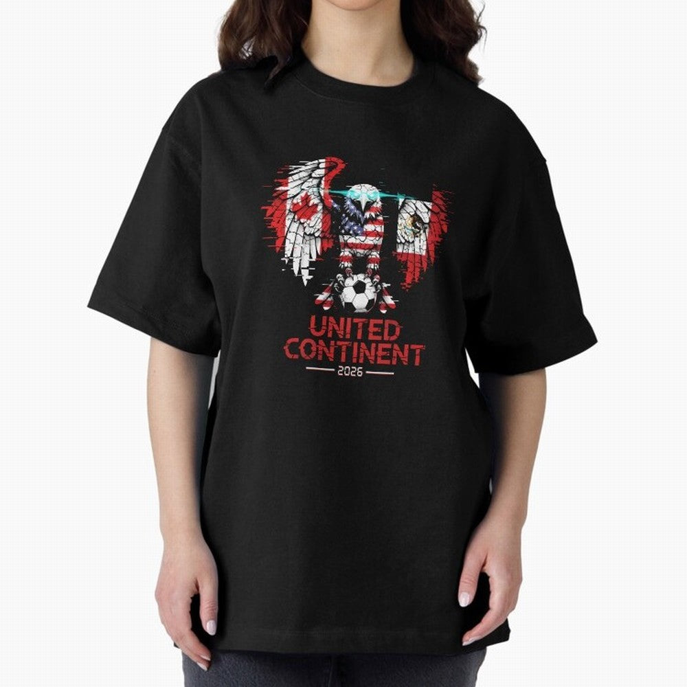 Glitched North America Eagle World Cup Soccer 2026 T-Shirt_83958408 Oversized T-Shirt Follow the FIFA World Cup 2026 Journey through Cristiano Ronaldo, Haaland and CR7 Highlights, Portugal, Spain and Germany Pride, Football History, Final Match