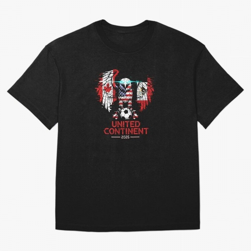 Glitched North America Eagle World Cup Soccer 2026 T-Shirt_83958408 Oversized T-Shirt Follow the FIFA World Cup 2026 Journey through Cristiano Ronaldo, Haaland and CR7 Highlights, Portugal, Spain and Germany Pride, Football History, Final Match