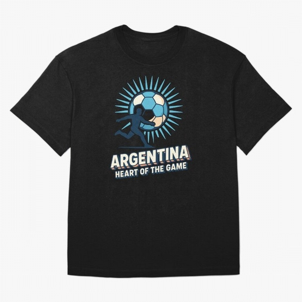 Argentina Heart of the Game ¨C Retro Soccer Fan Design Oversized T-Shirt Capture Stadium Memories from Global Football Passion for FIFA World Cup 2026 USA Canada Mexico, Centered on Mbappe, Brazil, Portugal and Argentina, Global Supporter Spirit,