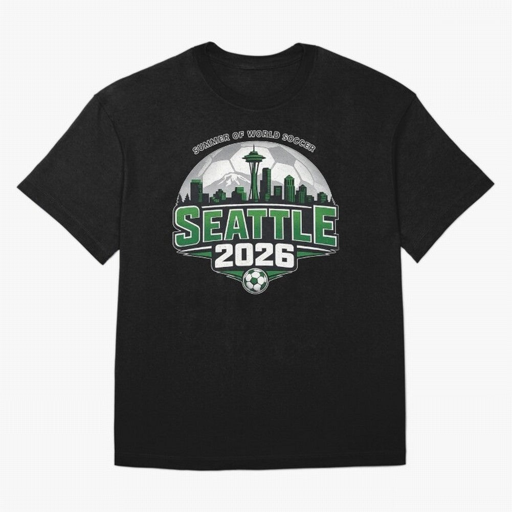 World Soccer Tournament Cup 2026 Seattle Oversized T-Shirt Remember Iconic Moments from the FIFA World Cup 2026 Group Stage Journey through CR7 Highlights, Brazil Pride, Tournament Hype, Historic Matchups, Family Viewing Parties and Global Sports