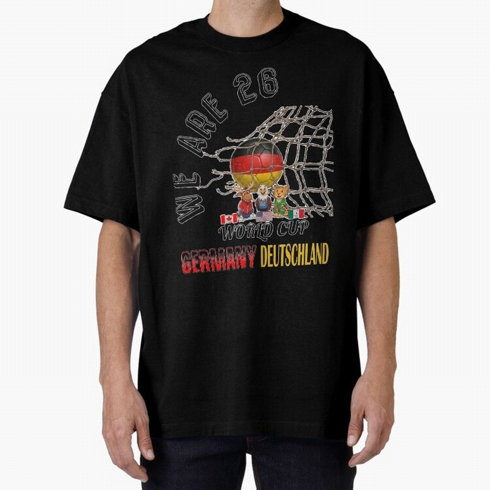 World cup 26 - Germany Oversized T-Shirt Celebrate the Magic of FIFA World Cup 2026 Group Stage with Messi, Portugal Energy, Retro Football Energy, Iconic Rivalries, Trophy Chase Drama and Stadium Atmosphere; Made for Die Hard Supporters, Soccer