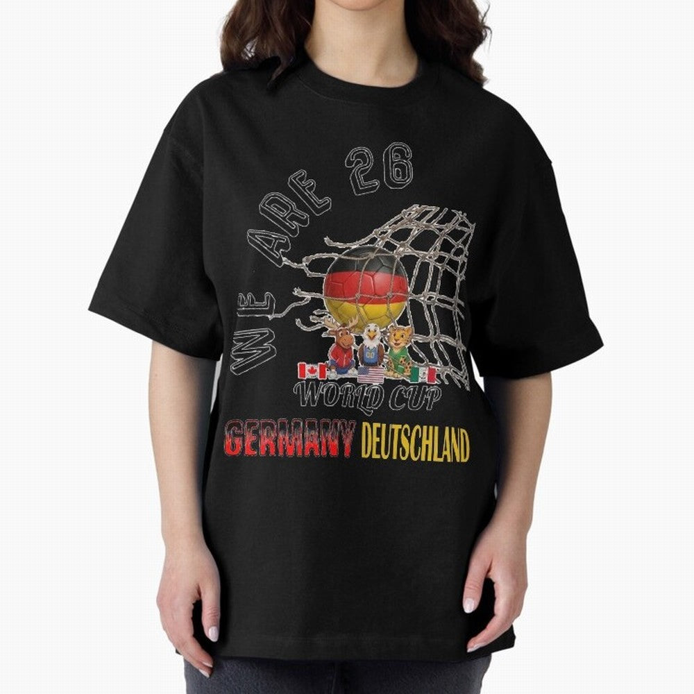 World cup 26 - Germany Oversized T-Shirt Celebrate the Magic of FIFA World Cup 2026 Group Stage with Messi, Portugal Energy, Retro Football Energy, Iconic Rivalries, Trophy Chase Drama and Stadium Atmosphere; Made for Die Hard Supporters, Soccer