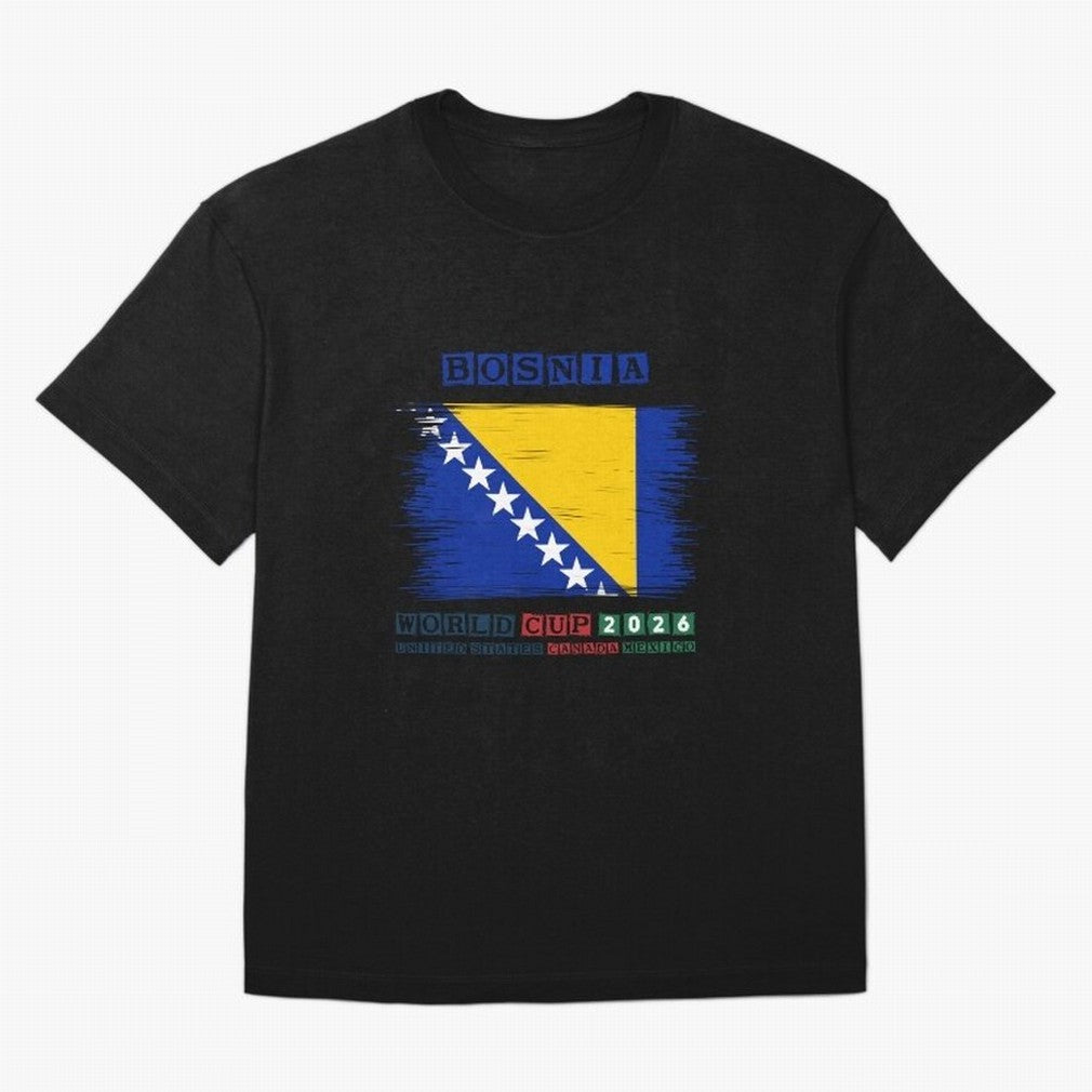 BOSNIA WORLD CUP 2026 Oversized T-Shirt Show Love for Legendary Goals in FIFA World Cup 2026 Highlighting Neymar, England Energy, Football Festival Excitement, Trophy Ambitions, Country Rivalries and Star Player Buzz; Made for Collectors Who Enjoy