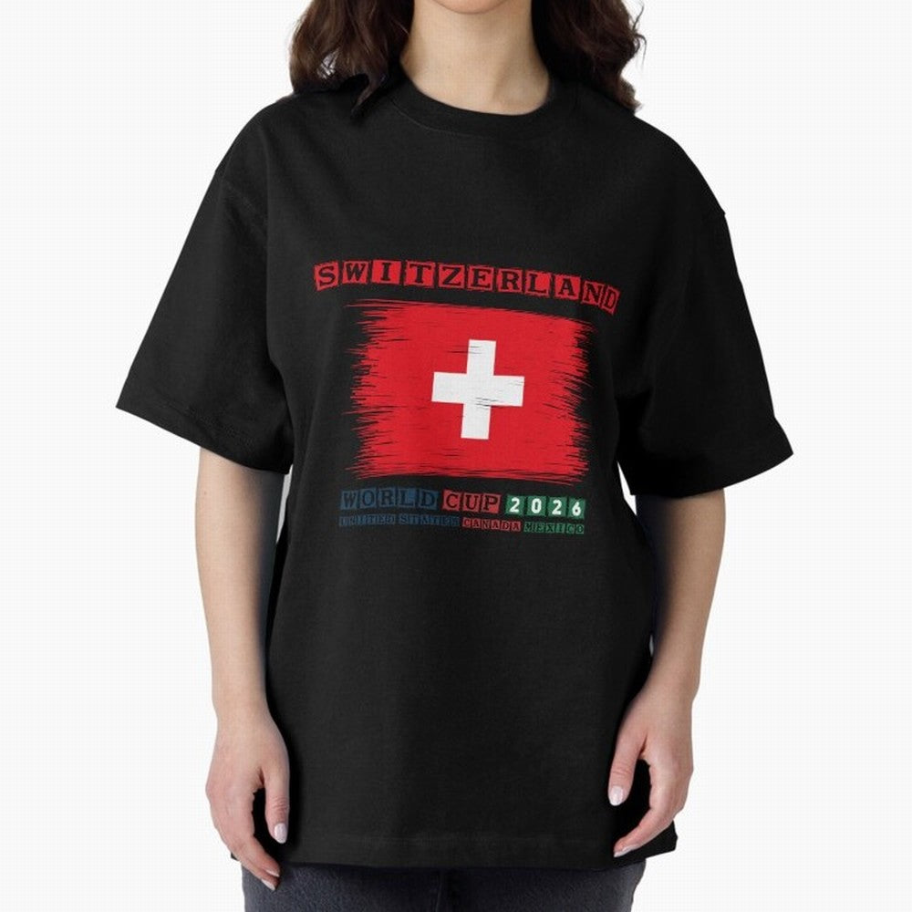SWETZERLAND WORLD CUP 2026 Oversized T-Shirt Relive Legendary Nights from FIFA World Cup 2026 Group Stage for Fans of Mbappe and Neymar and Netherlands, Bringing Supporter Pride, Iconic Celebrations, Legendary Names and Global Match Day Energy;