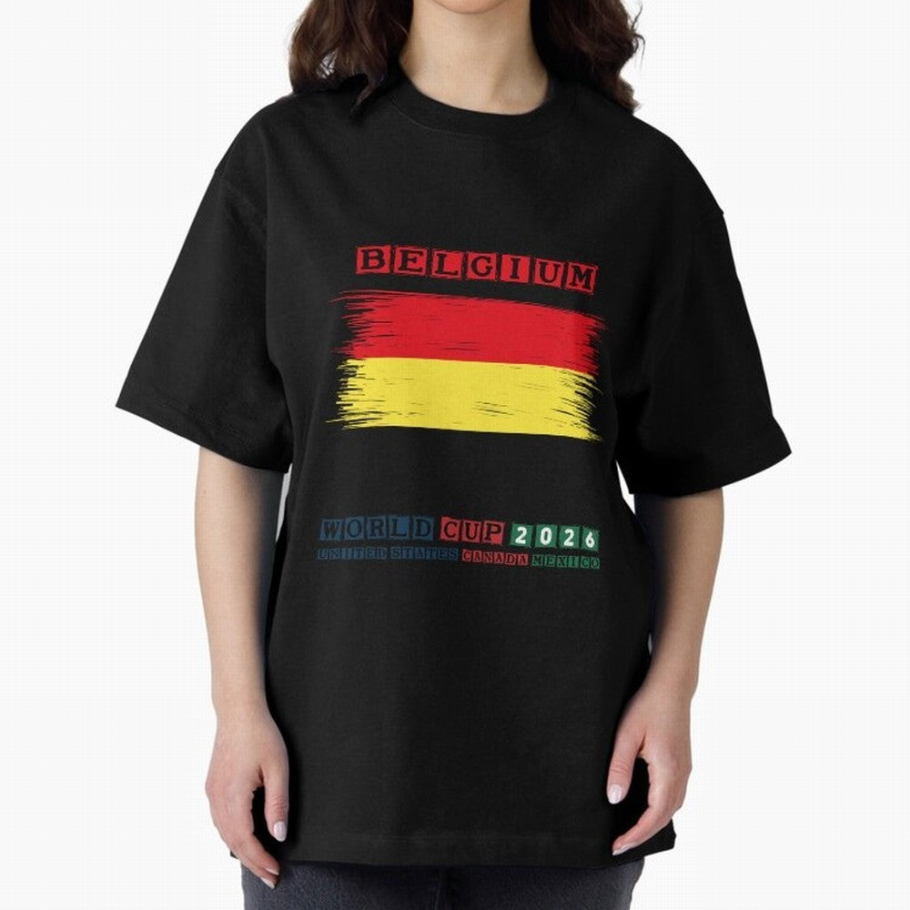 BELGIUM WORLD CUP 2026 Oversized T-Shirt Fuel Match Day Hype around FIFA World Cup 2026 Group Stage, CR7 and Messi, Argentina and Brazil, Classic Soccer Heritage, Championship Pressure, Fan Loyalty and International Pride; Ideal for Football Dads,