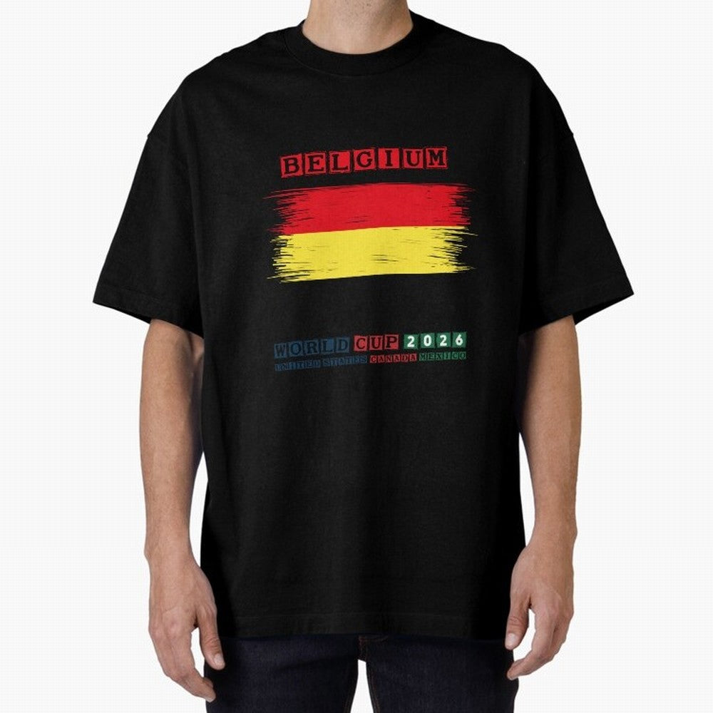 BELGIUM WORLD CUP 2026 Oversized T-Shirt Fuel Match Day Hype around FIFA World Cup 2026 Group Stage, CR7 and Messi, Argentina and Brazil, Classic Soccer Heritage, Championship Pressure, Fan Loyalty and International Pride; Ideal for Football Dads,