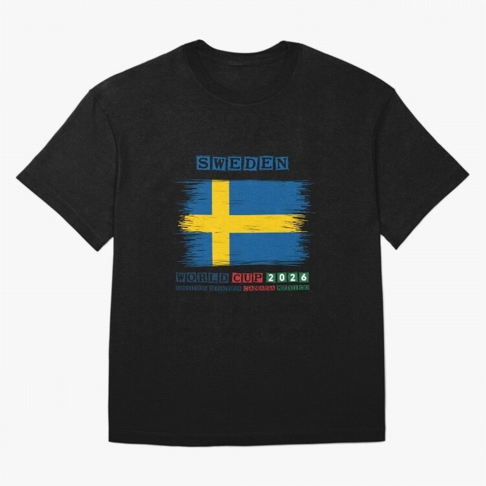SWEDEN WORLD CUP 2026 Oversized T-Shirt Show Your Love for FIFA World Cup 2026 USA Canada Mexico Spirit, Driven by Spain, CR7 and Messi, Goal Celebration Energy, Supporter Heritage, Football Icons and Worldwide Tournament Joy; Built for Supporters