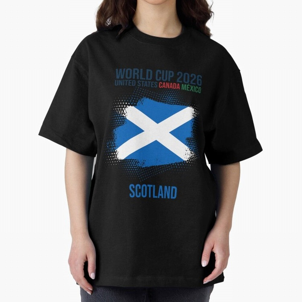 SCOTLAND WORLD CUP 2026 Oversized T-Shirt Celebrate Global Passion for FIFA World Cup 2026 Group Stage Built around Haaland and Mbappe, Spain Energy, Stadium Chants, National Pride, Trophy Dreams and Unforgettable Football Memories; Perfect for