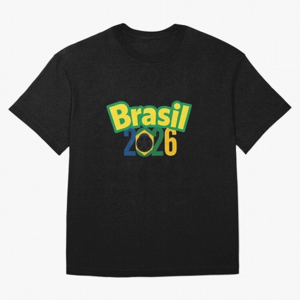 Brasil 2026 Football Mission - Road to Next World Cup T-Shirt Oversized T-Shirt Follow the Road to Match Day Hype around FIFA World Cup 2026 USA Canada Mexico, CR7 and Messi, England and Germany, Soccer Culture, Superstar Moments, National Team