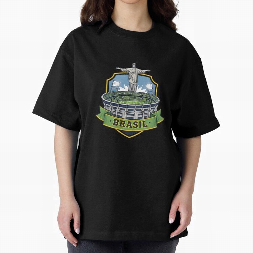 Brazil - World Cup 2026 Oversized T-Shirt Refresh Global Football Passion for FIFA World Cup 2026 Group Stage, Filled with Messi, CR7 and Mbappe, Argentina and Brazil, Global Supporter Spirit, Legendary Goals, National Colors and Tournament