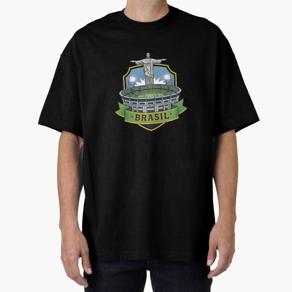 Brazil - World Cup 2026 Oversized T-Shirt Refresh Global Football Passion for FIFA World Cup 2026 Group Stage, Filled with Messi, CR7 and Mbappe, Argentina and Brazil, Global Supporter Spirit, Legendary Goals, National Colors and Tournament