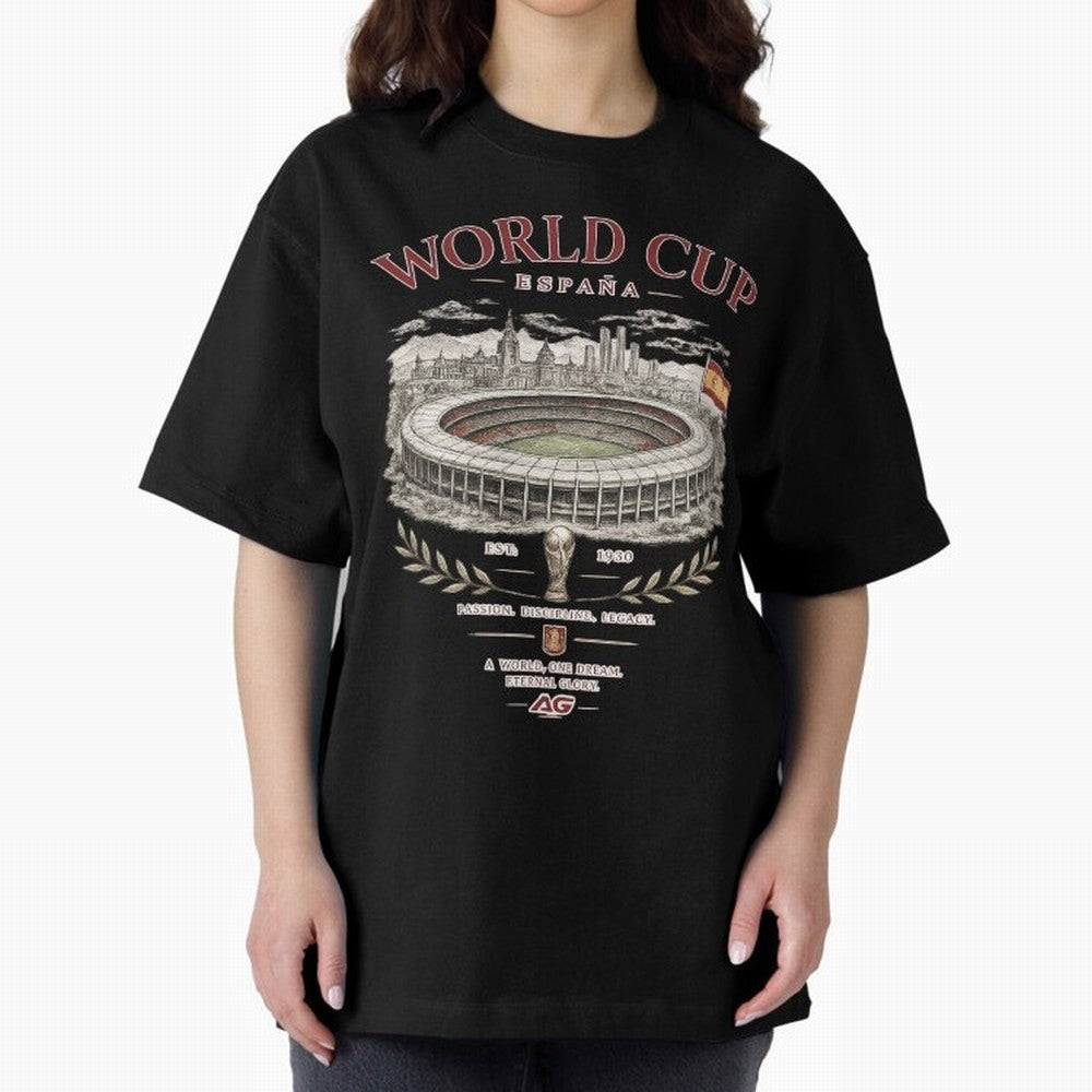 Spain World Cup Vintage Streetwear Oversized T-Shirt Fuel Your Fan Pride for FIFA World Cup 2026 USA Canada Mexico Highlighting Neymar, Haaland and Cristiano Ronaldo, Spain Energy, Stadium Memories, Football Loyalty, International Chants and
